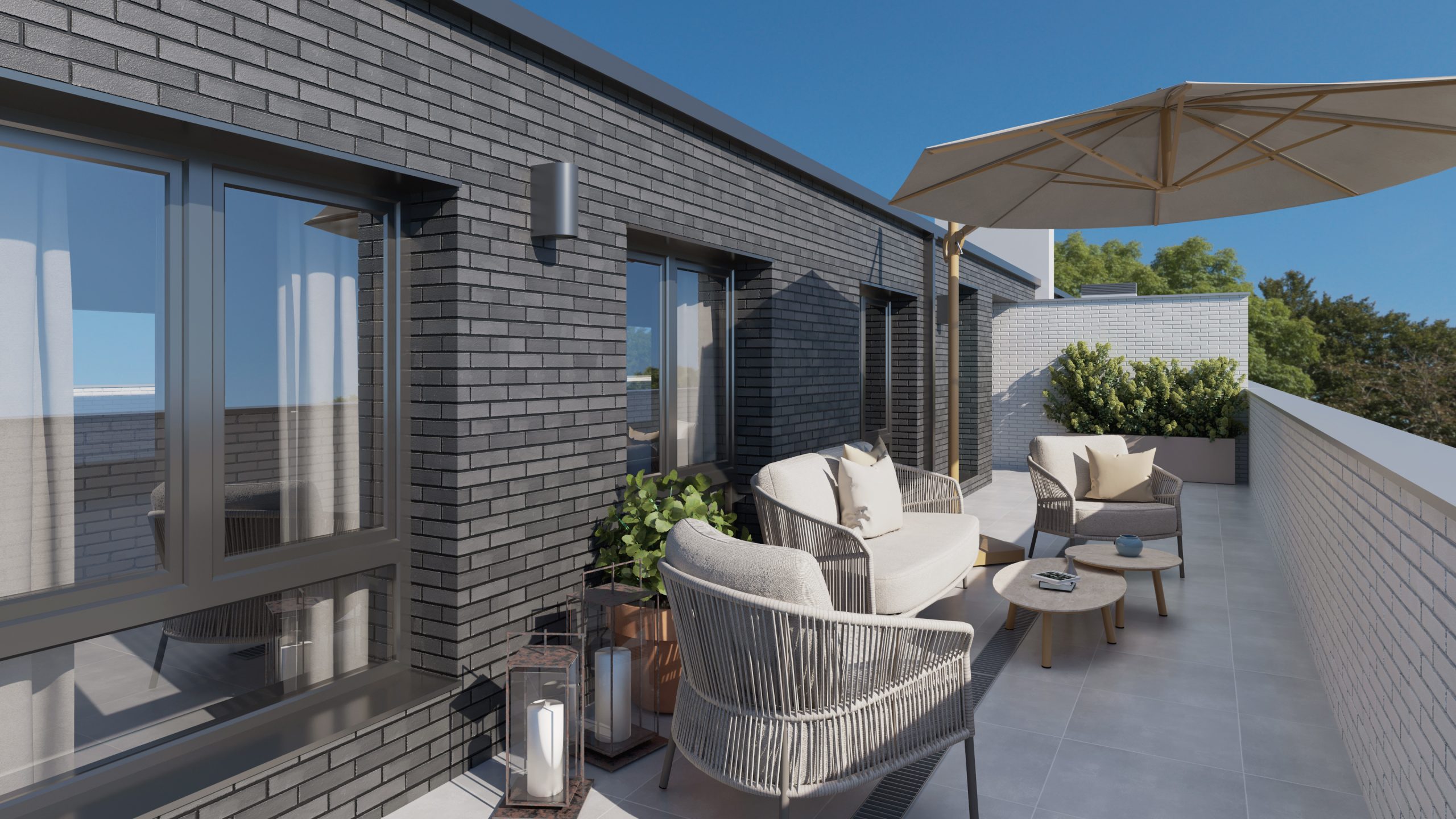 Terraza de un ático del Residencial Carrascosa
